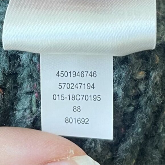 Chico's Holiday Sweater Size L Green Marled Mock-Neck Pullover Oversized Cotton - Picture 11 of 11